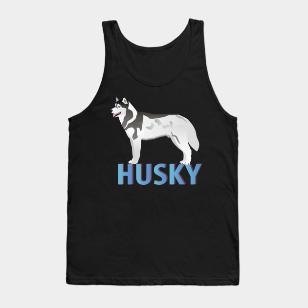 Lively Husky Dog Side View Tank Top by NorseTech